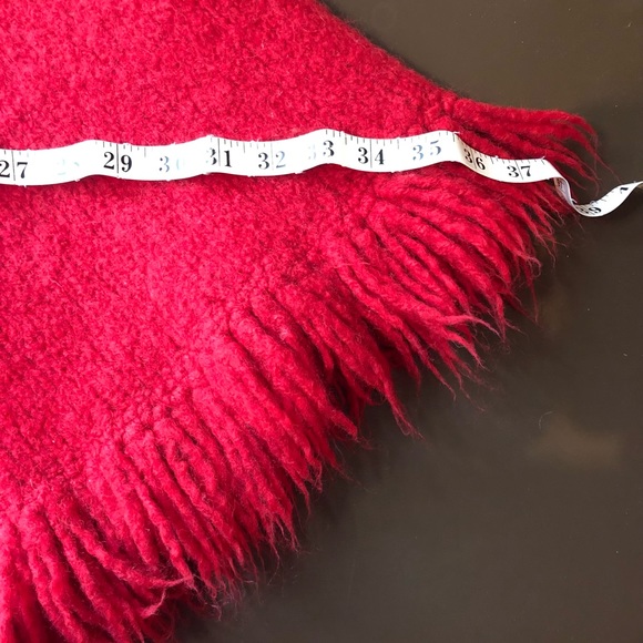 cozy bright red poncho. - Picture 5 of 6